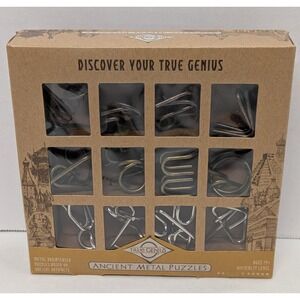 True Genius Ancient Metal Puzzles 12 Brainteaser Puzzles New but opened